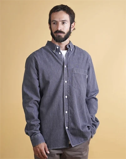 Elsk - Chambray Mens BD Skjorte - Washed Grey